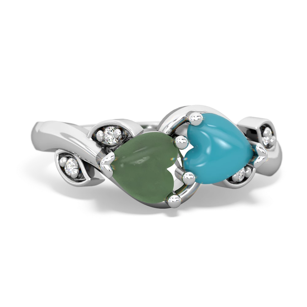 Jade Floral Elegance 14K White Gold ring R5790