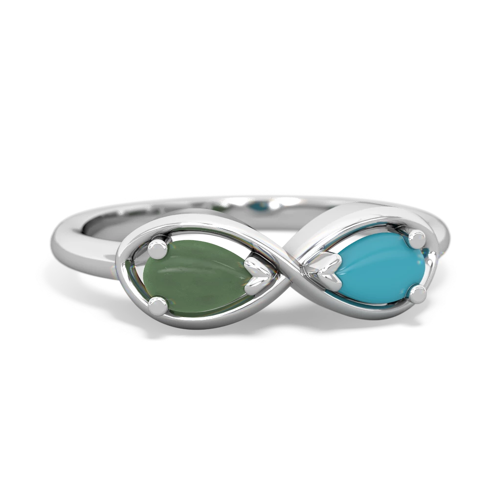 Jade Infinity 14K White Gold ring R5050