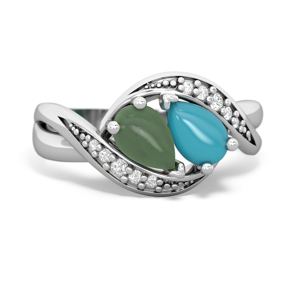 Jade Summer Winds 14K White Gold ring R5342