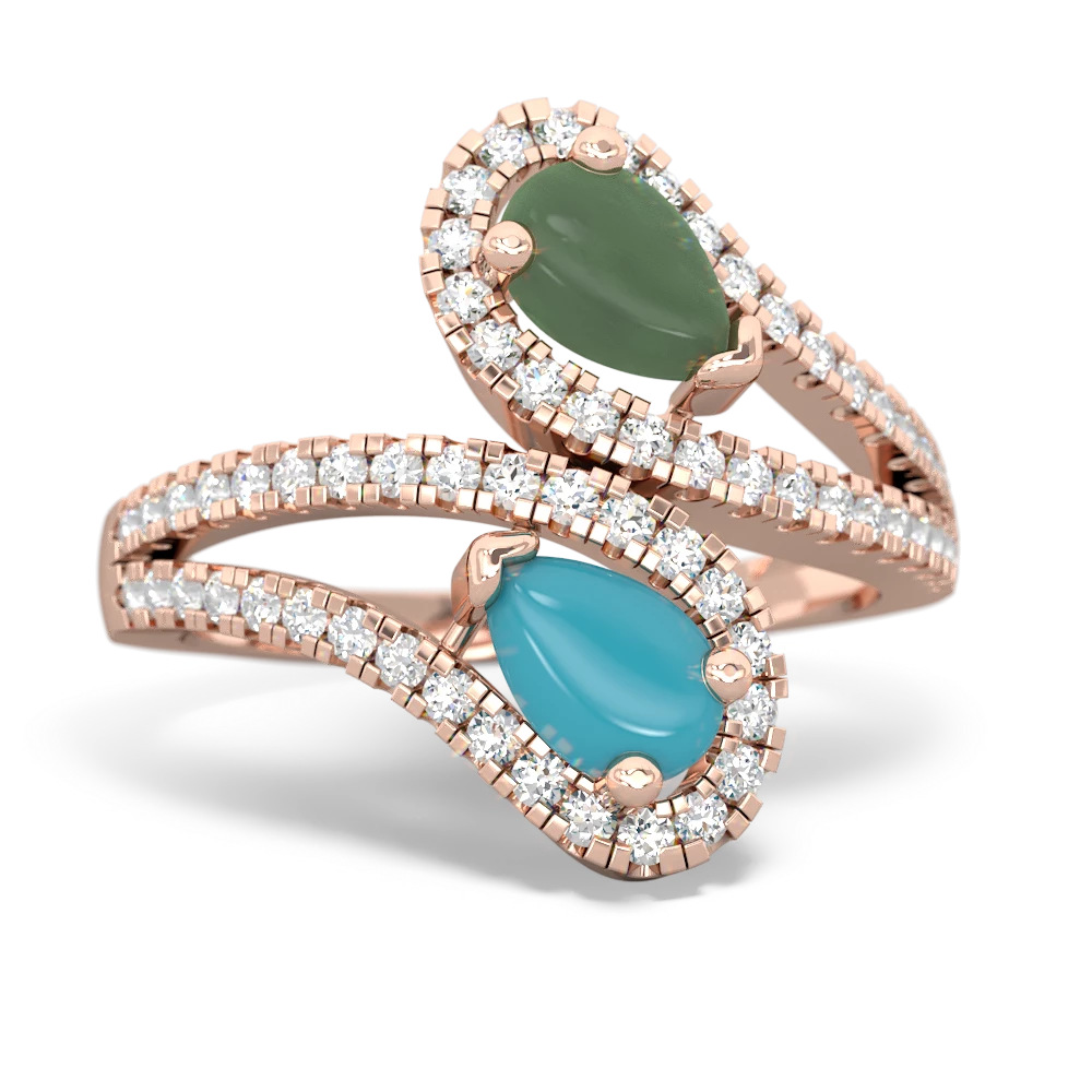 Jade Diamond Dazzler 14K Rose Gold ring R3000