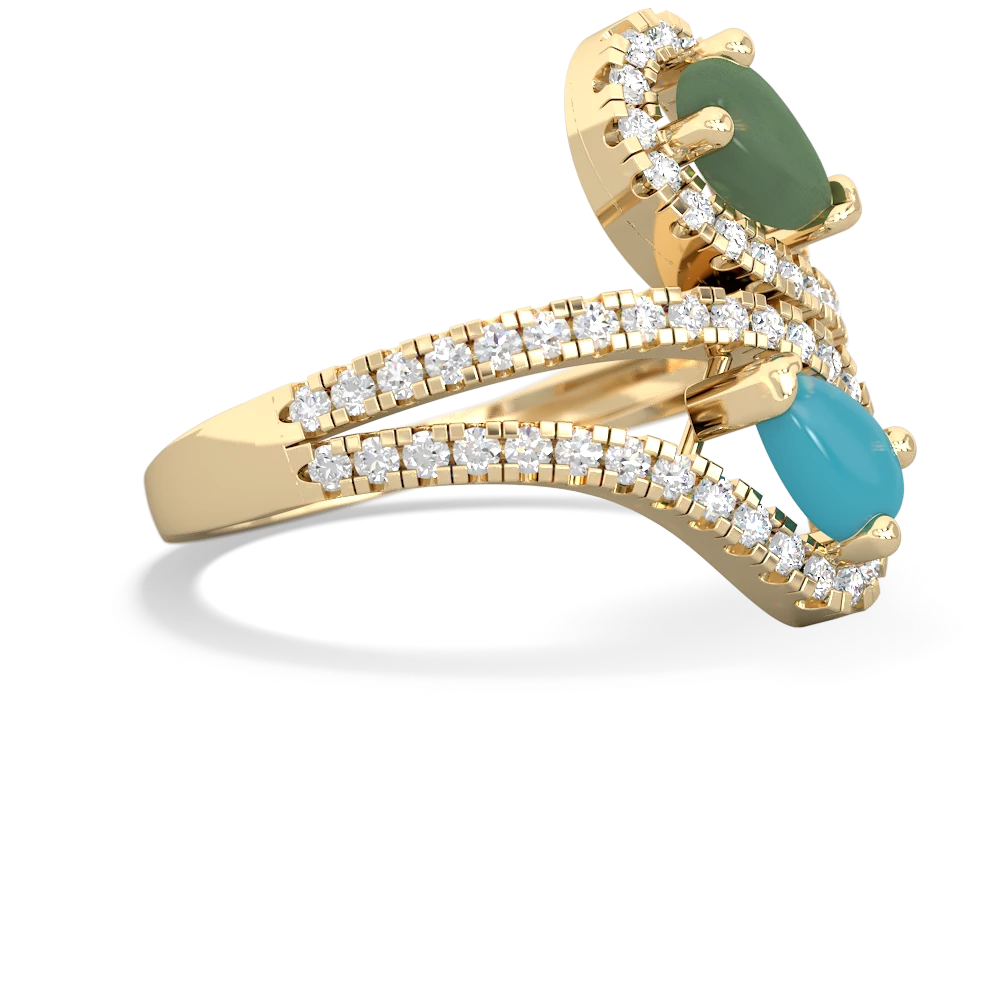 Jade Diamond Dazzler 14K Yellow Gold ring R3000