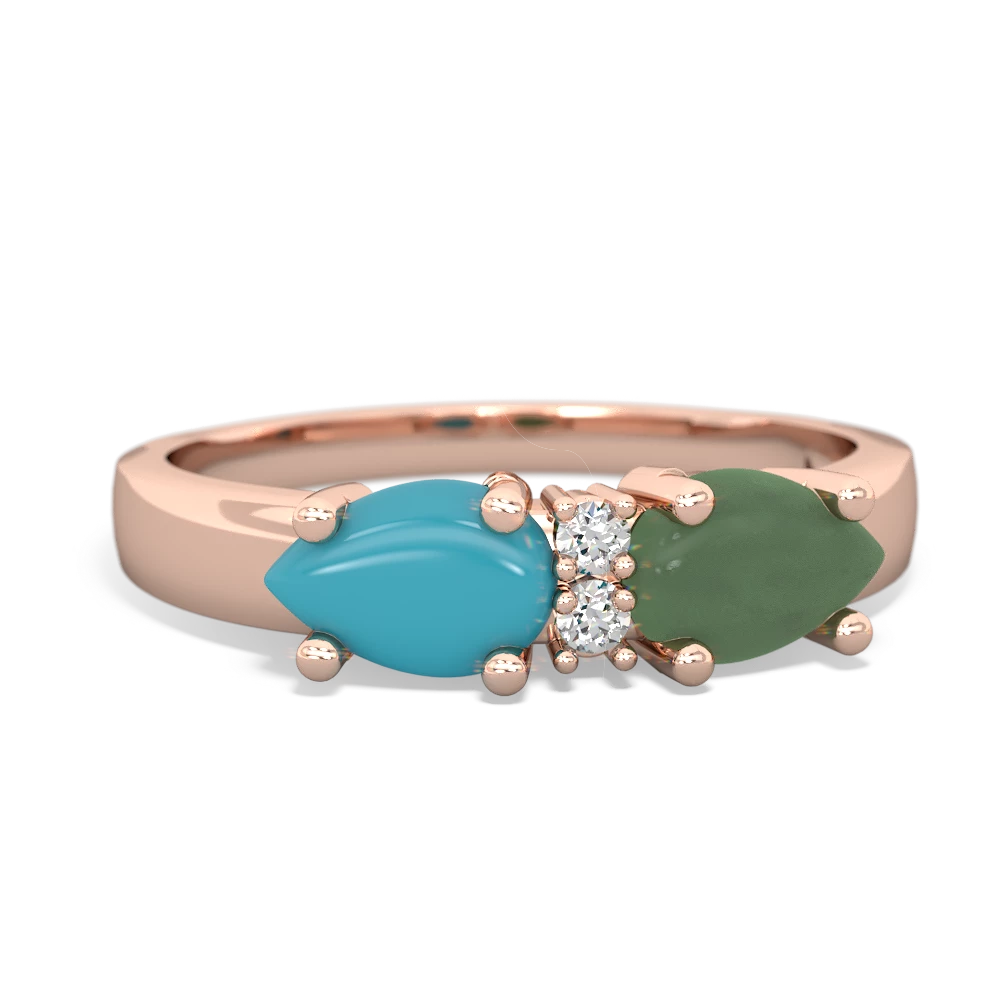 Jade Pear Bowtie 14K Rose Gold ring R0865