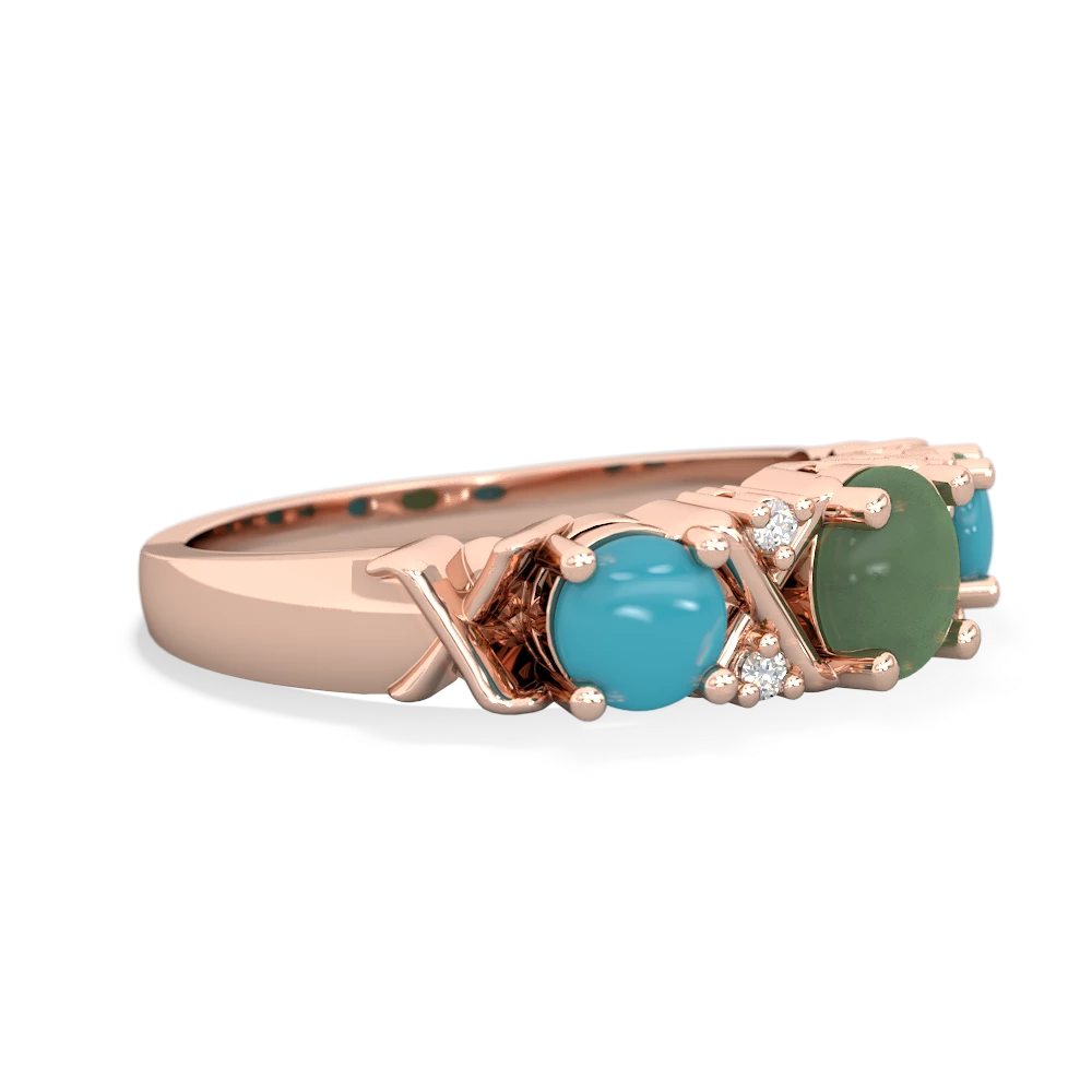 Jade Hugs And Kisses 14K Rose Gold ring R5016