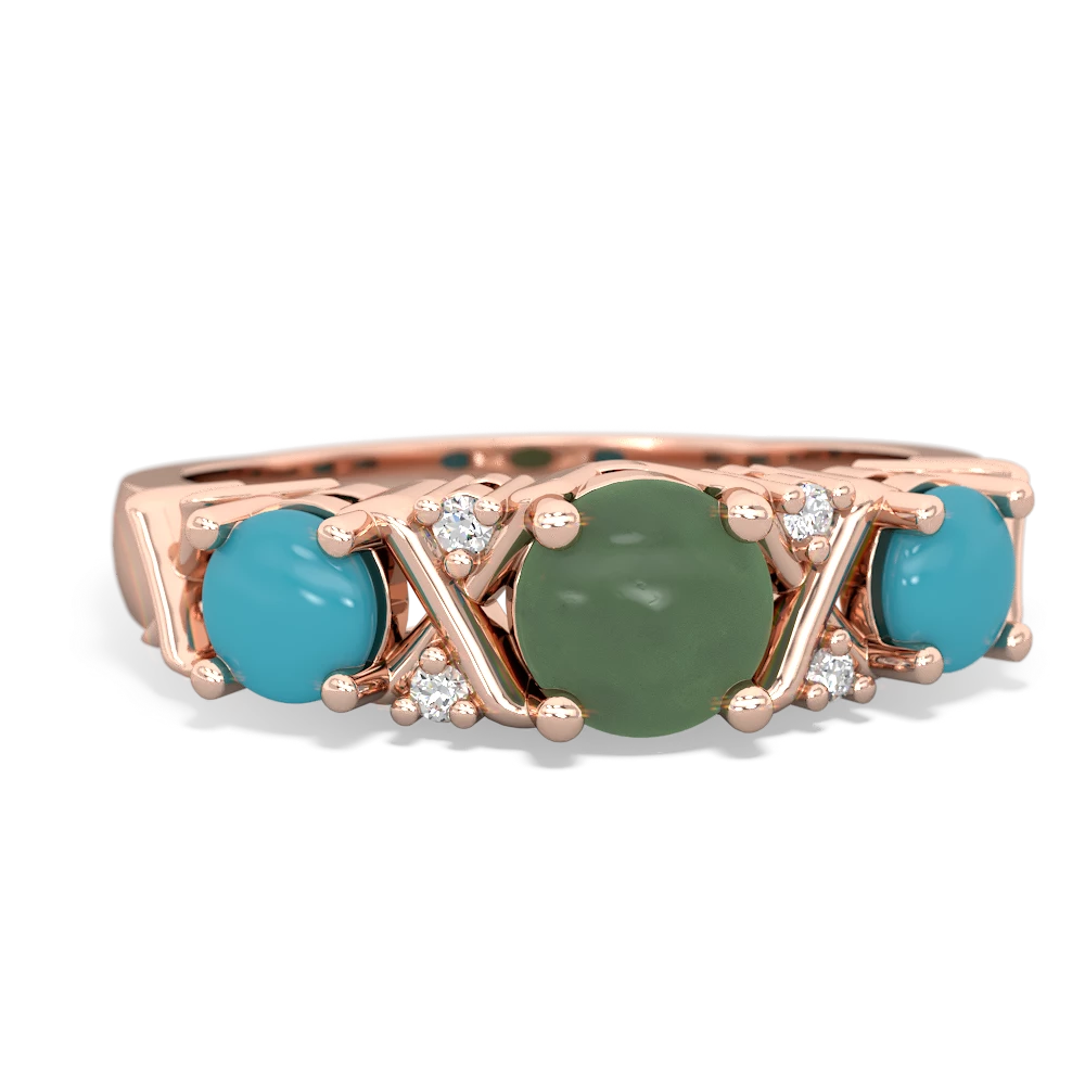 Jade Hugs And Kisses 14K Rose Gold ring R5016