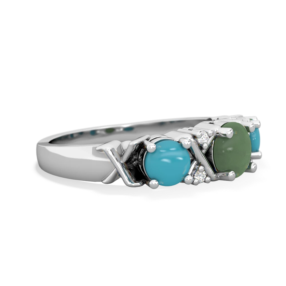 Jade Hugs And Kisses 14K White Gold ring R5016