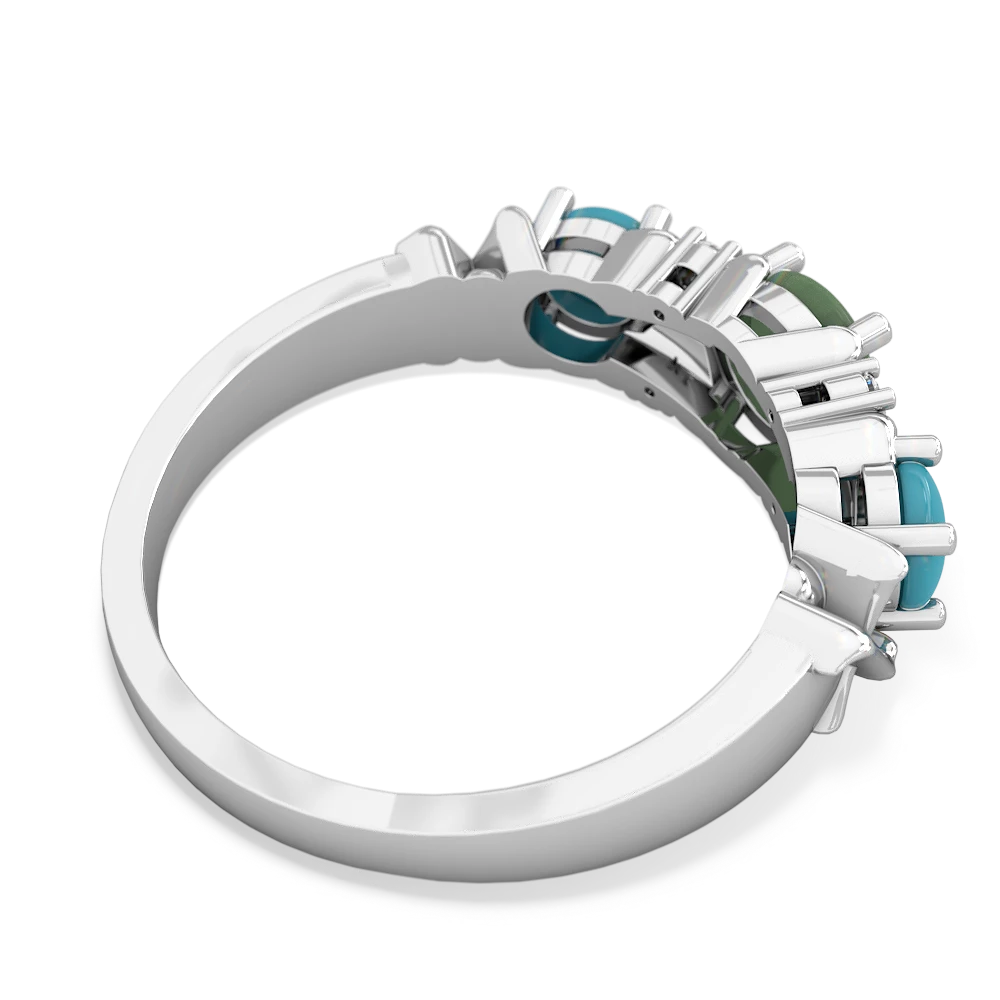 Jade Hugs And Kisses 14K White Gold ring R5016