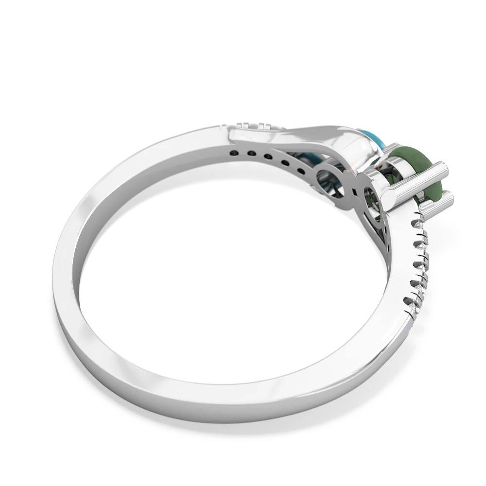 Jade Infinity Pave Two Stone 14K White Gold ring R5285