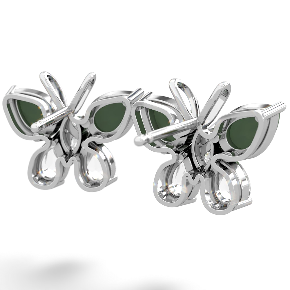 Jade Butterfly 14K White Gold earrings E2215