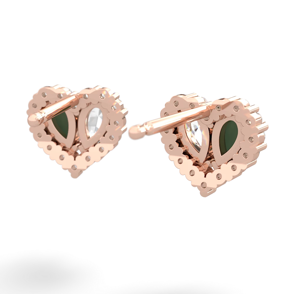 Jade Halo 14K Rose Gold earrings E7008