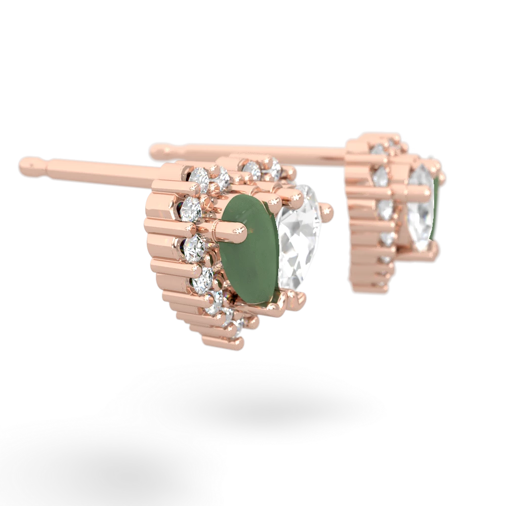 Jade Halo 14K Rose Gold earrings E7008