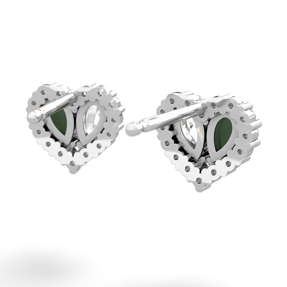 Jade Halo 14K White Gold earrings E7008