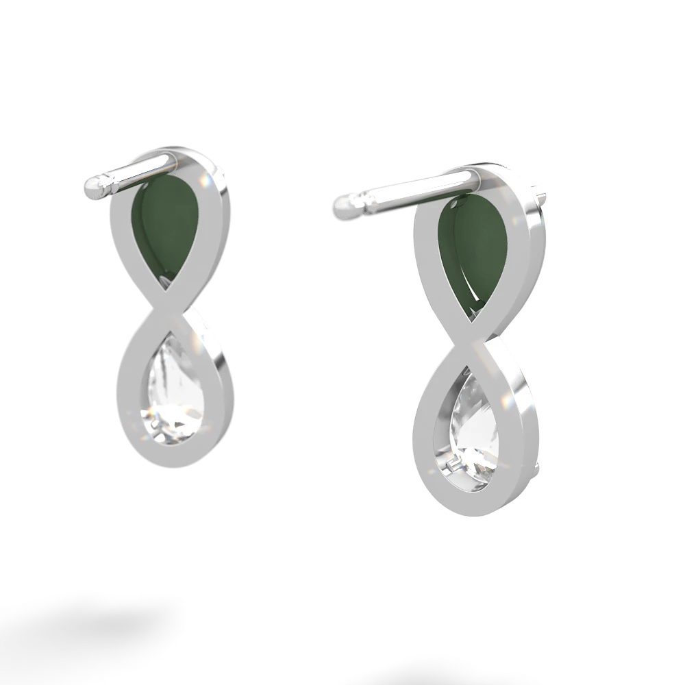 Jade Infinity 14K White Gold earrings E5050