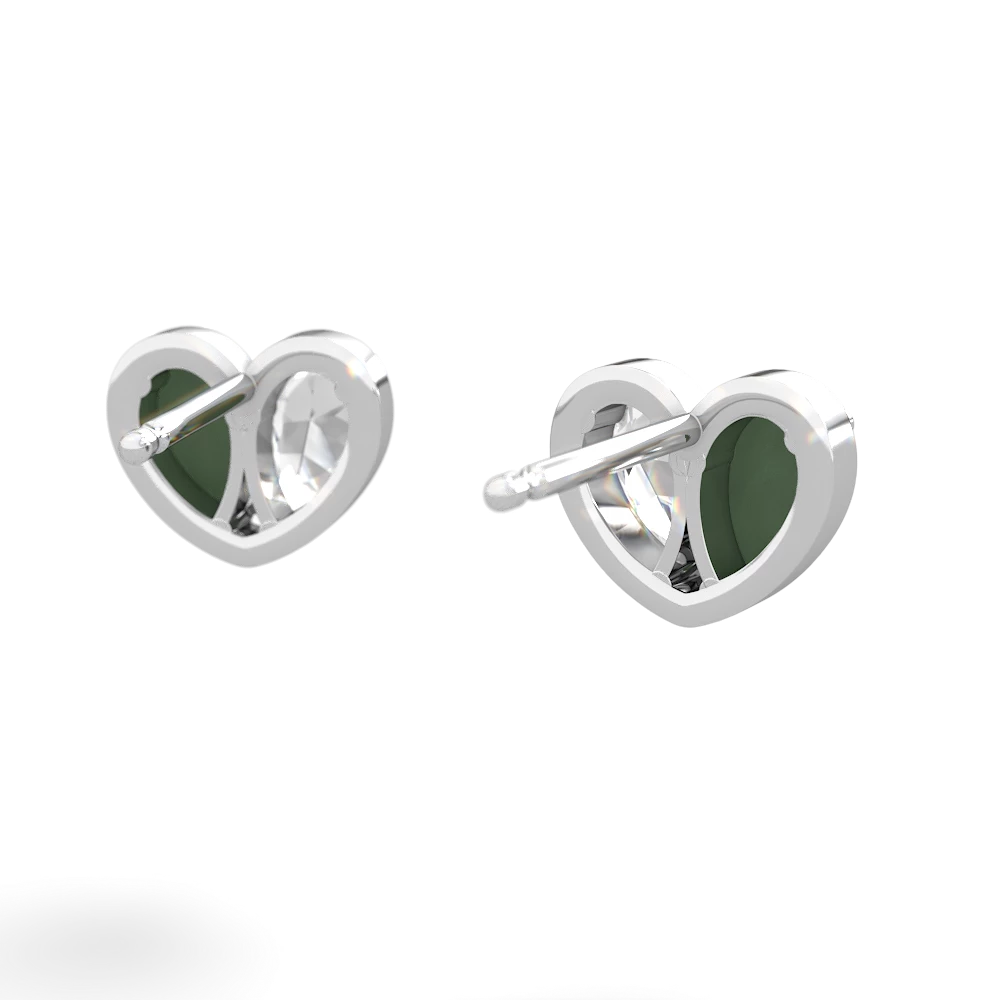 Jade 'Our Heart' 14K White Gold earrings E5072