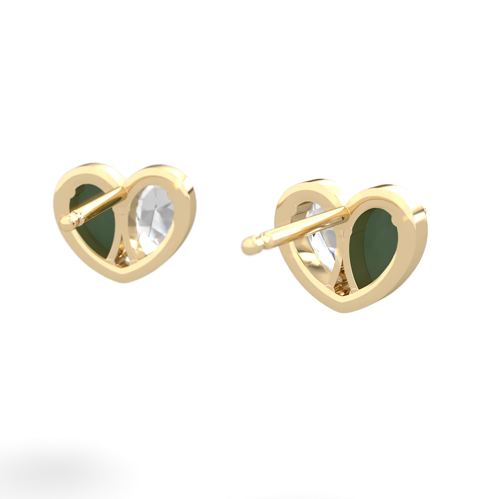 Jade 'Our Heart' 14K Yellow Gold earrings E5072