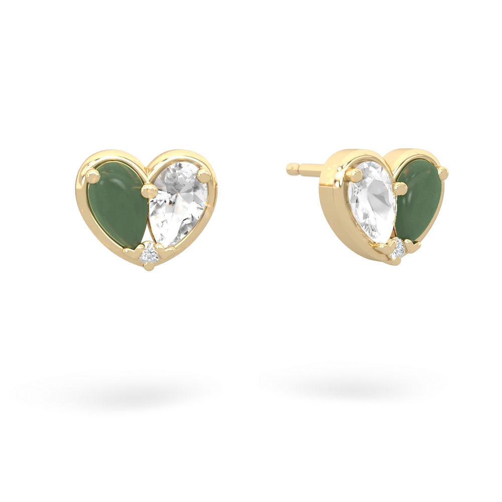 Jade 'Our Heart' 14K Yellow Gold earrings E5072