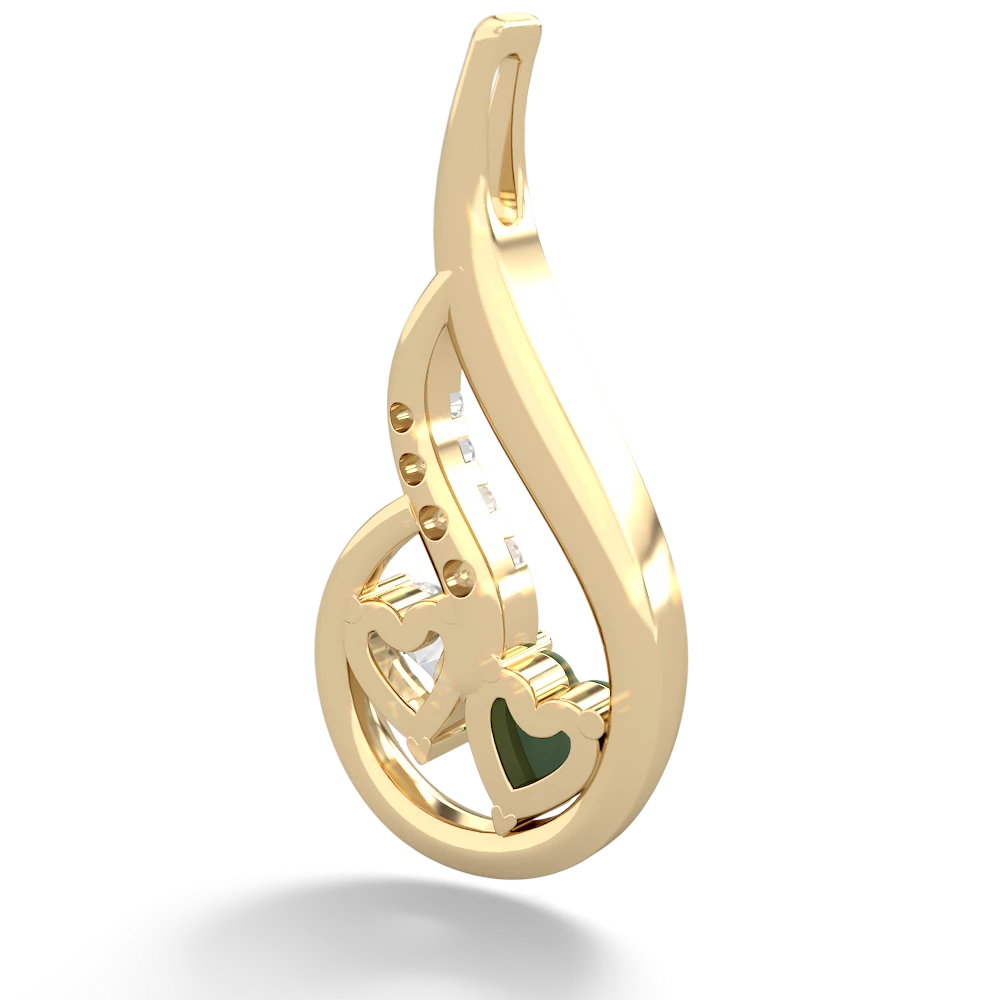 Jade Keepsake Curves 14K Yellow Gold pendant P5450