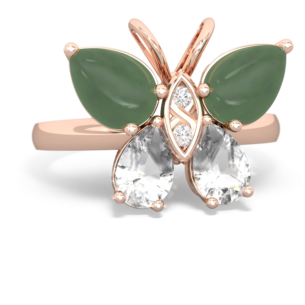 Jade Butterfly 14K Rose Gold ring R2215