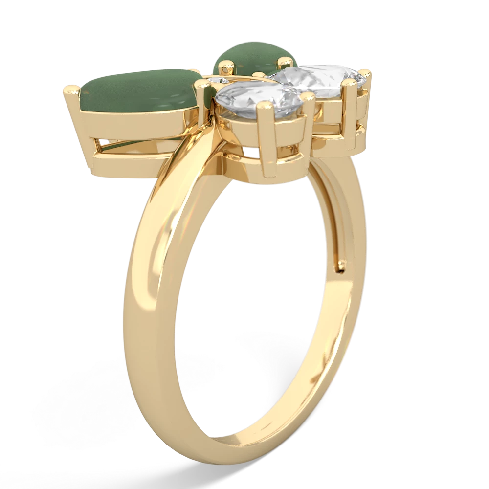 Jade Butterfly 14K Yellow Gold ring R2215