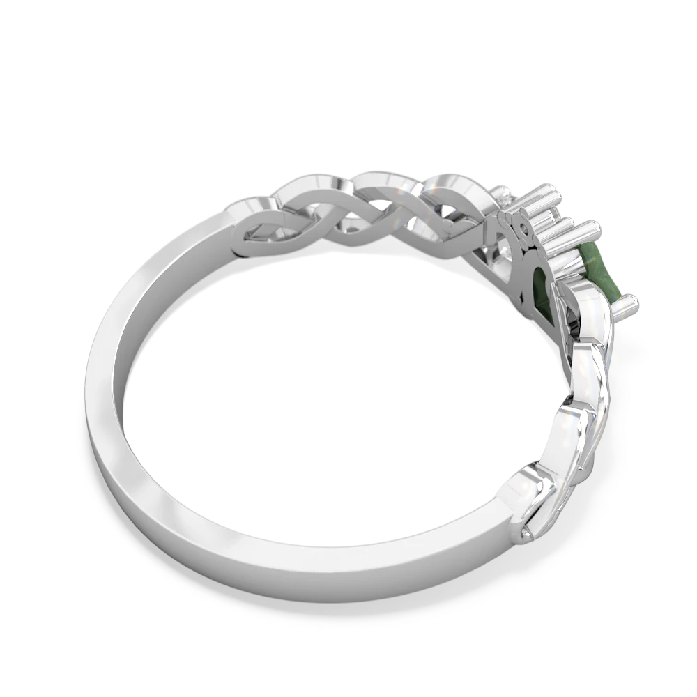 Jade Heart To Heart Braid 14K White Gold ring R5870