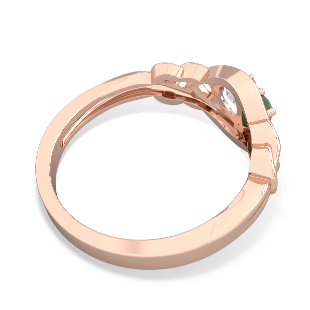 Jade Celtic Love Knot 14K Rose Gold ring R5420