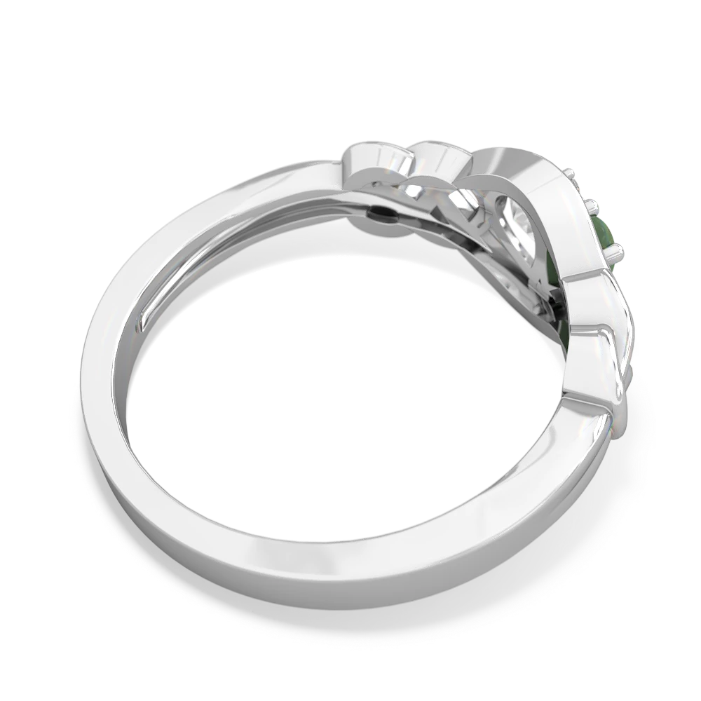 Jade Celtic Love Knot 14K White Gold ring R5420