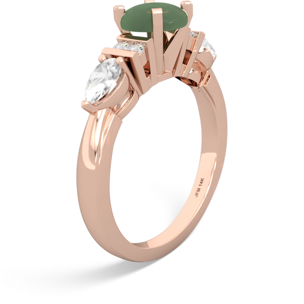 Jade 6Mm Round Eternal Embrace Engagement 14K Rose Gold ring R2005