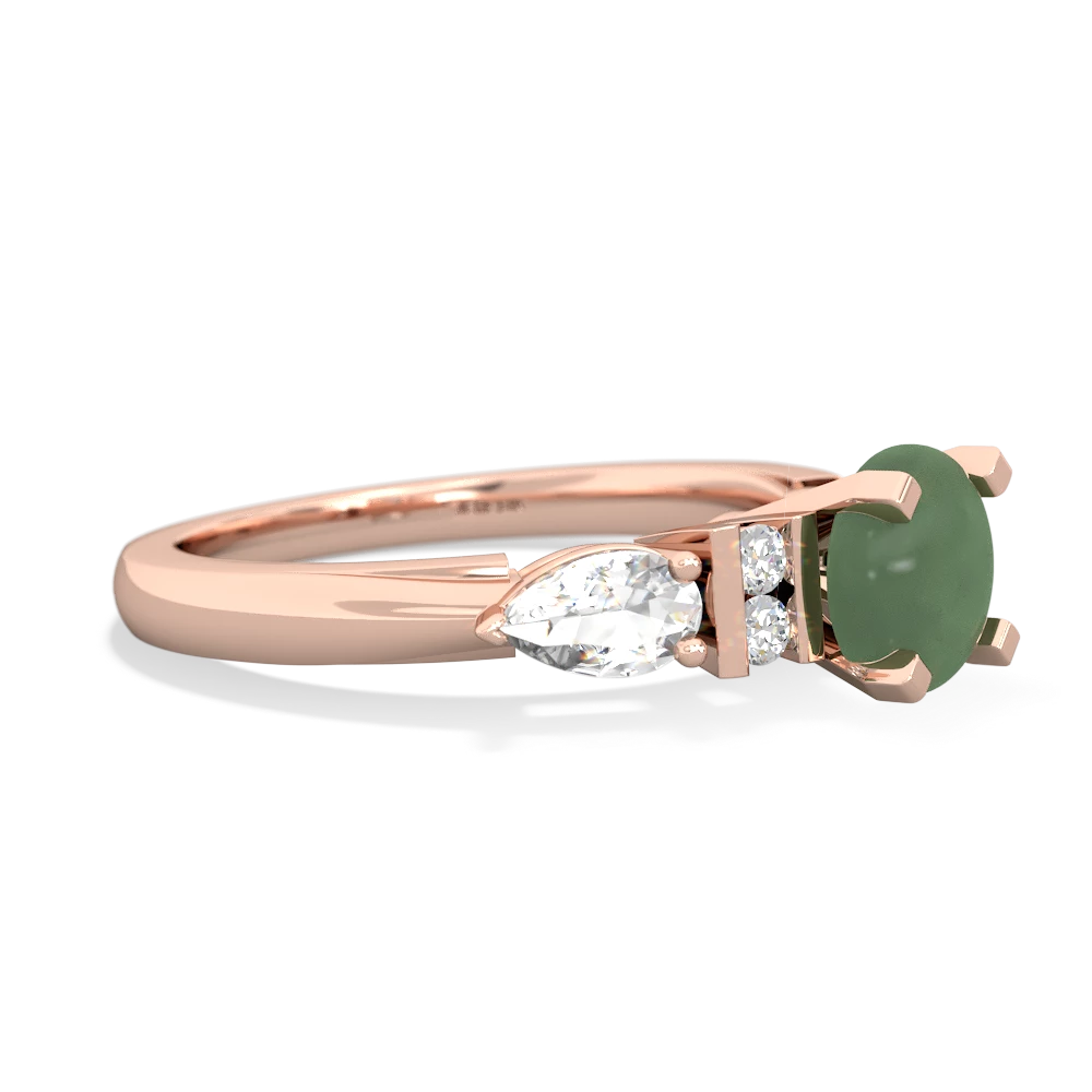 Jade 6Mm Round Eternal Embrace Engagement 14K Rose Gold ring R2005