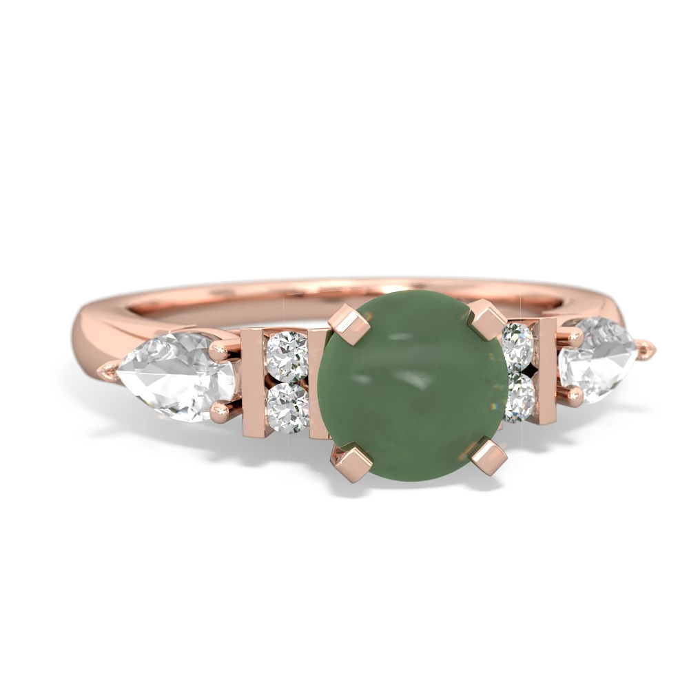 Jade 6Mm Round Eternal Embrace Engagement 14K Rose Gold ring R2005