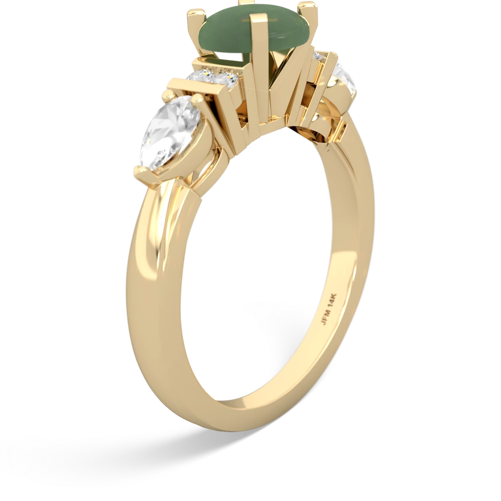 Jade 6Mm Round Eternal Embrace Engagement 14K Yellow Gold ring R2005