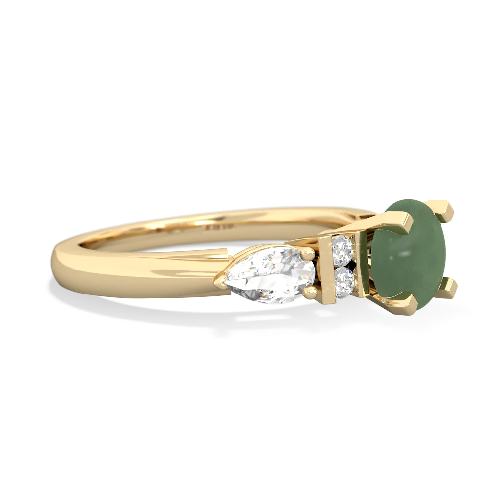 Jade 6Mm Round Eternal Embrace Engagement 14K Yellow Gold ring R2005