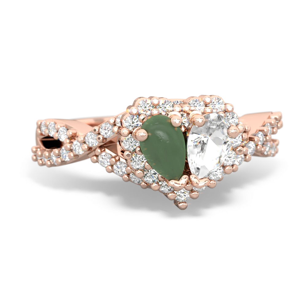 Jade Diamond Twist 'One Heart' 14K Rose Gold ring R2640HRT