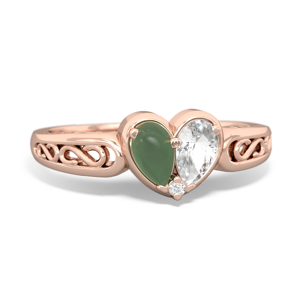 Jade Filligree 'One Heart' 14K Rose Gold ring R5070