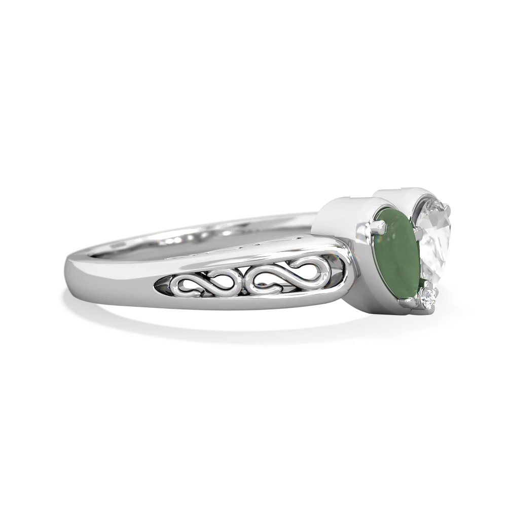 Jade Filligree 'One Heart' 14K White Gold ring R5070