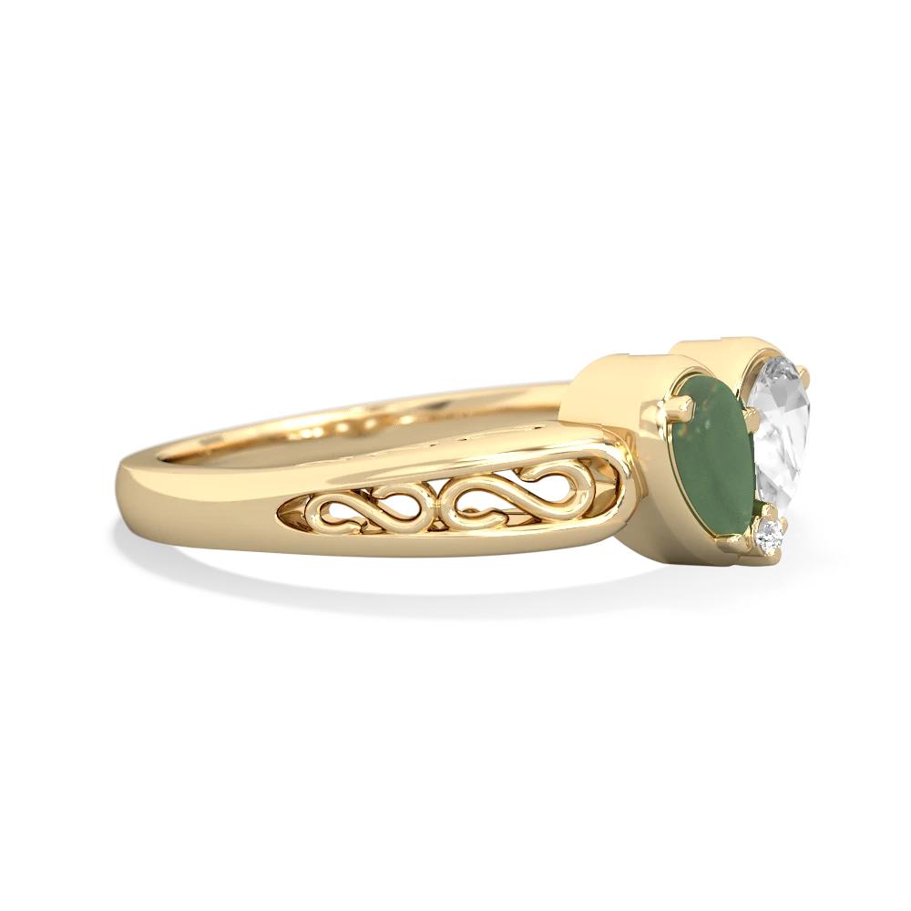 Jade Filligree 'One Heart' 14K Yellow Gold ring R5070