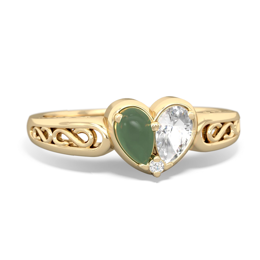 Jade Filligree 'One Heart' 14K Yellow Gold ring R5070