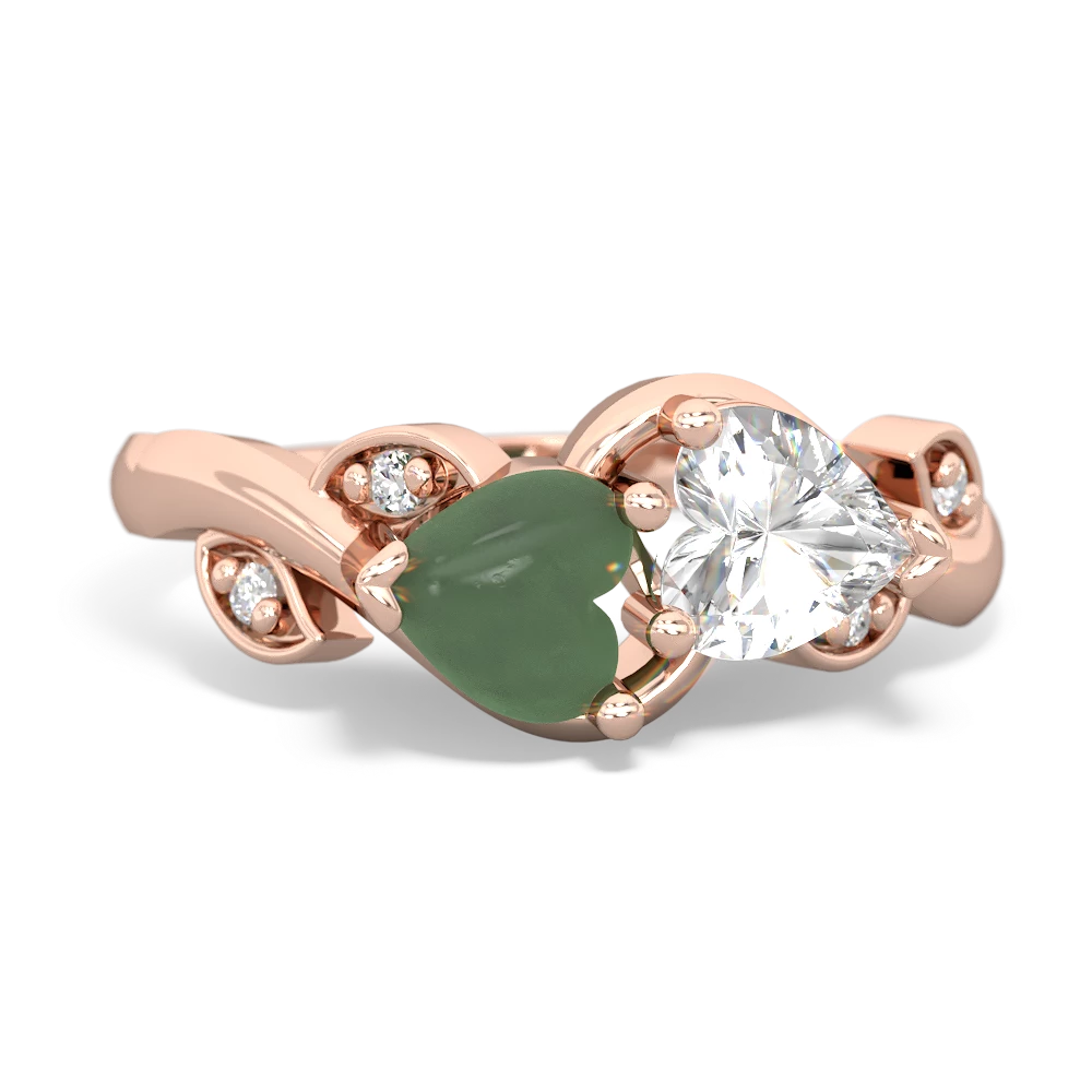 Jade Floral Elegance 14K Rose Gold ring R5790