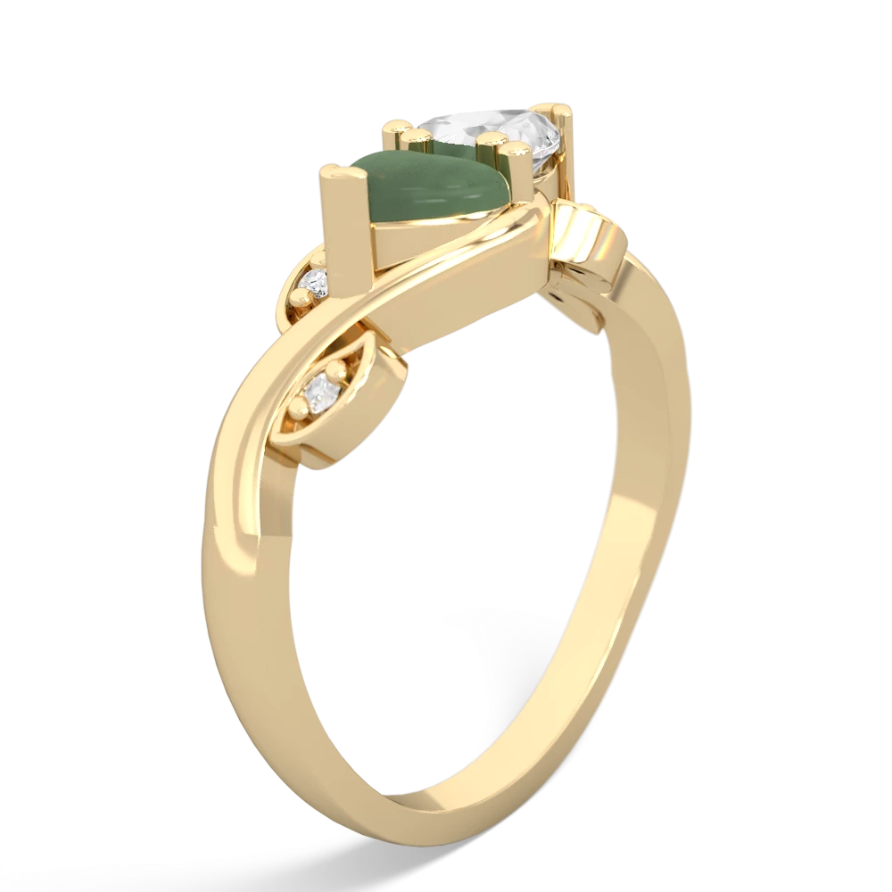 Jade Floral Elegance 14K Yellow Gold ring R5790