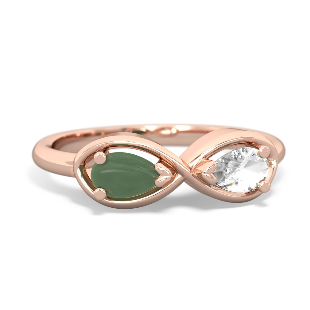 Jade Infinity 14K Rose Gold ring R5050