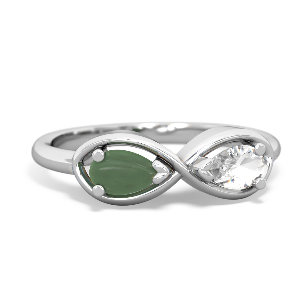 Jade Infinity 14K White Gold ring R5050