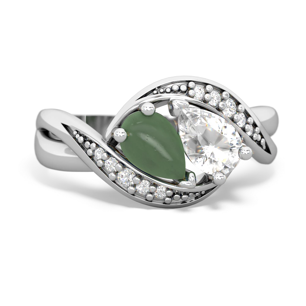 Jade Summer Winds 14K White Gold ring R5342
