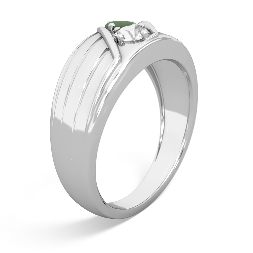 Jade Men's Streamline 14K White Gold ring R0460