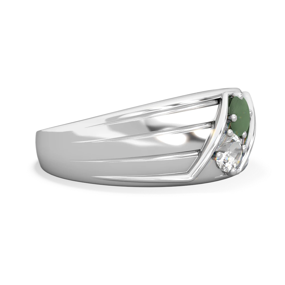 Jade Men's Streamline 14K White Gold ring R0460