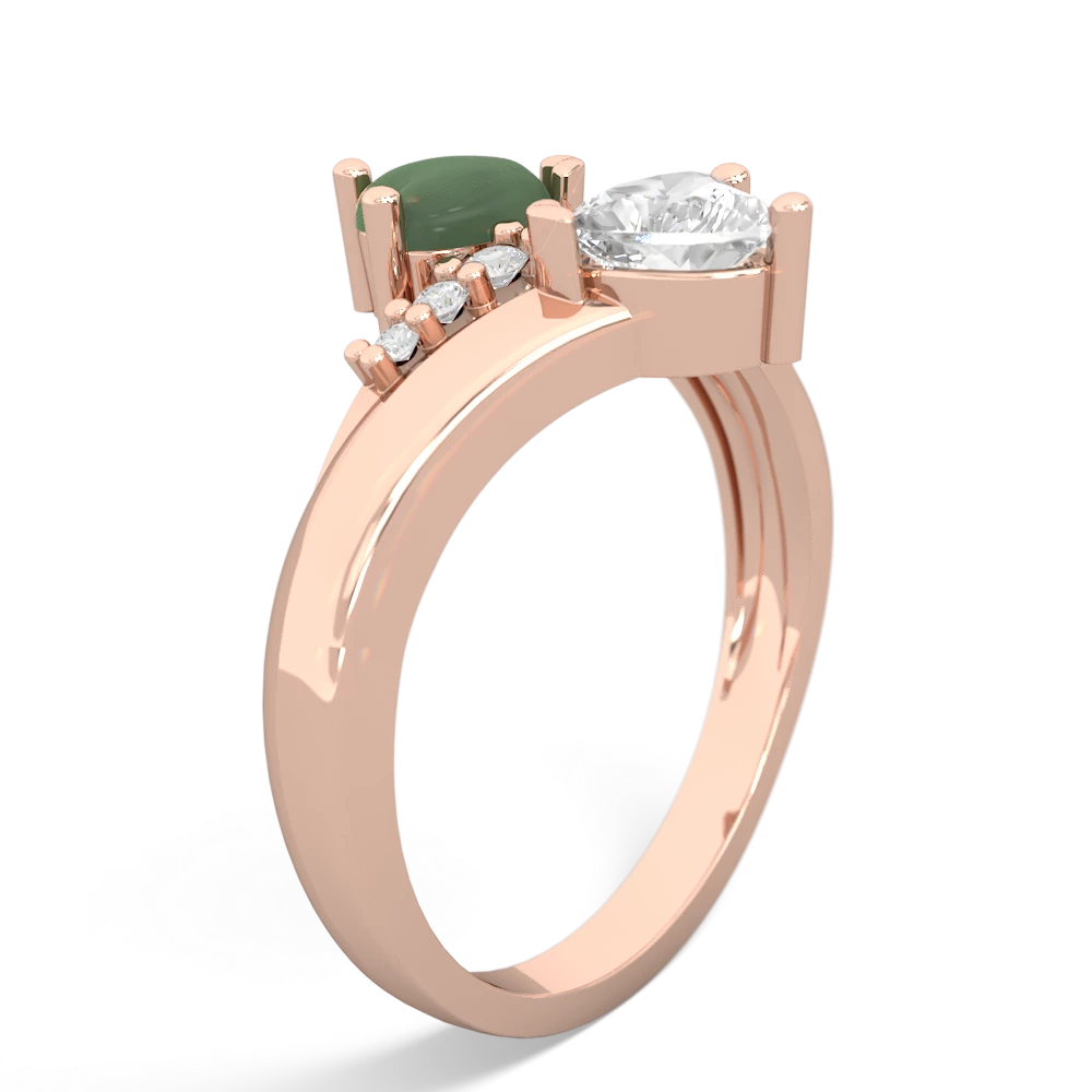 Jade Heart To Heart 14K Rose Gold ring R2064