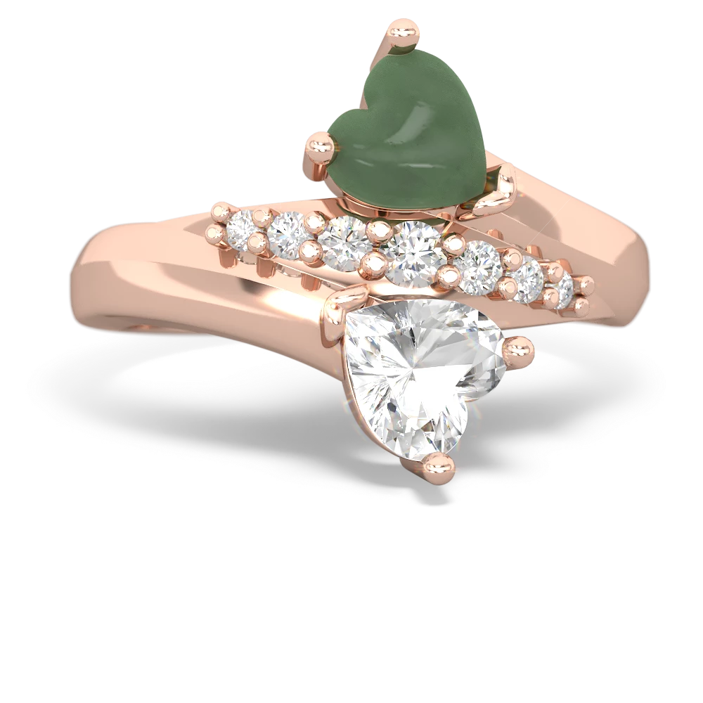 Jade Heart To Heart 14K Rose Gold ring R2064