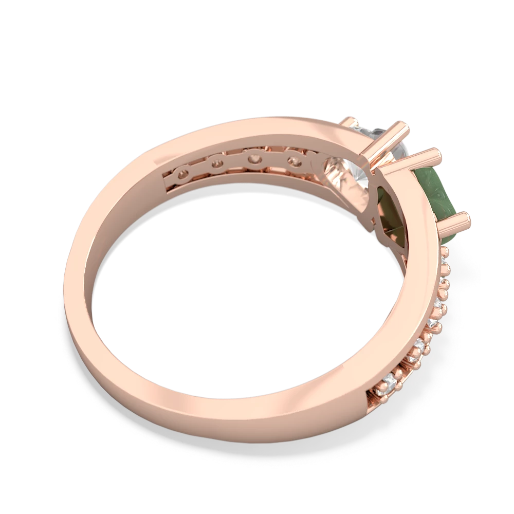 Jade Heart To Heart 14K Rose Gold ring R3342