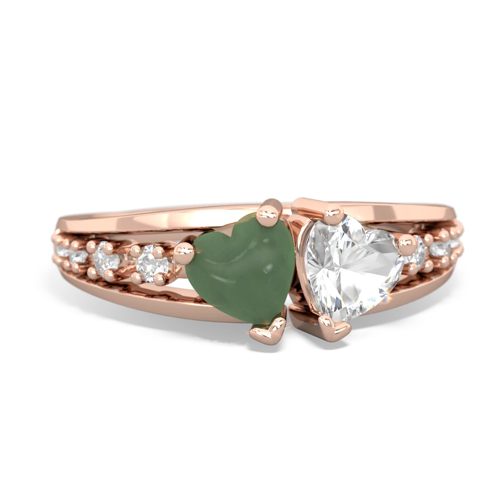 Jade Heart To Heart 14K Rose Gold ring R3342