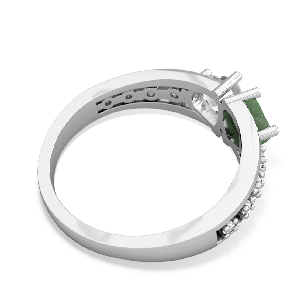 Jade Heart To Heart 14K White Gold ring R3342