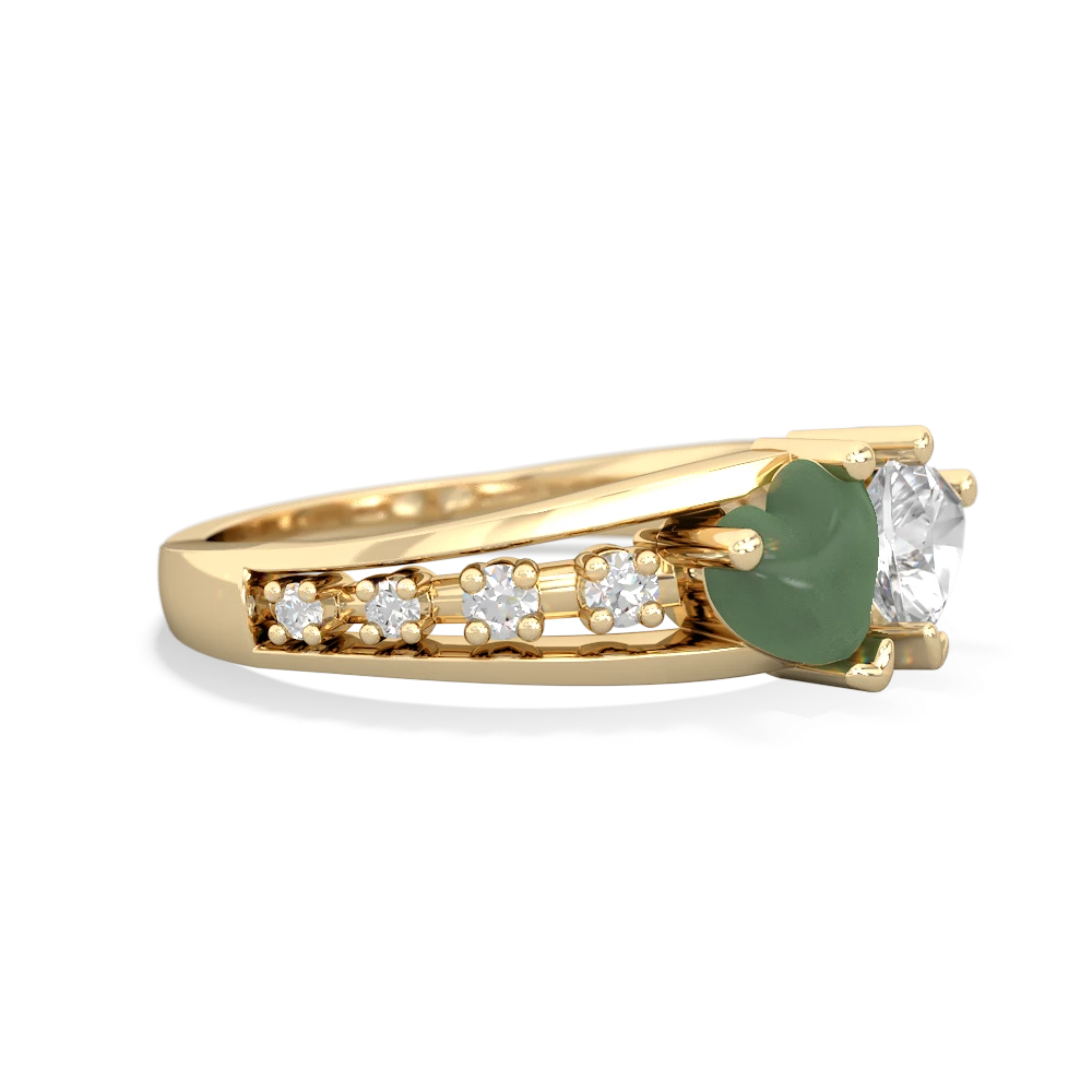 Jade Heart To Heart 14K Yellow Gold ring R3342