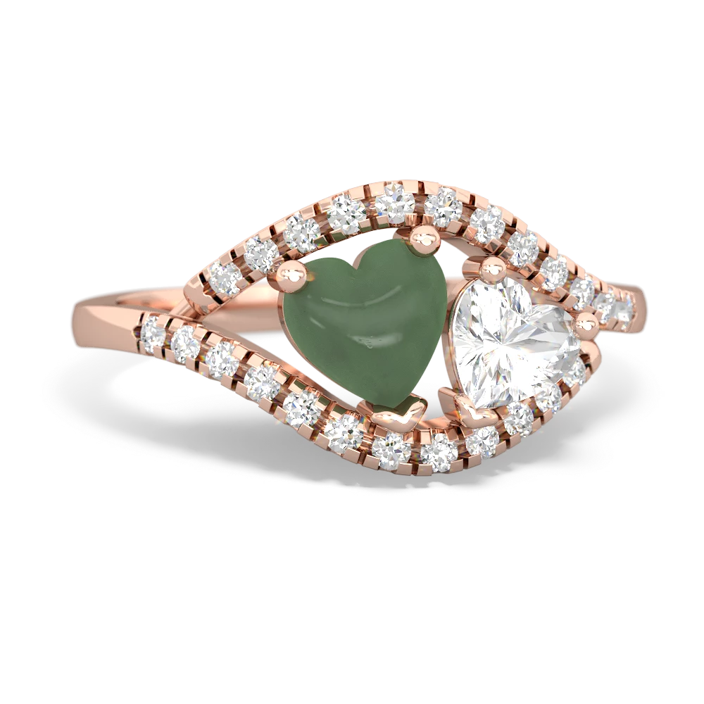 Jade Mother And Child 14K Rose Gold ring R3010