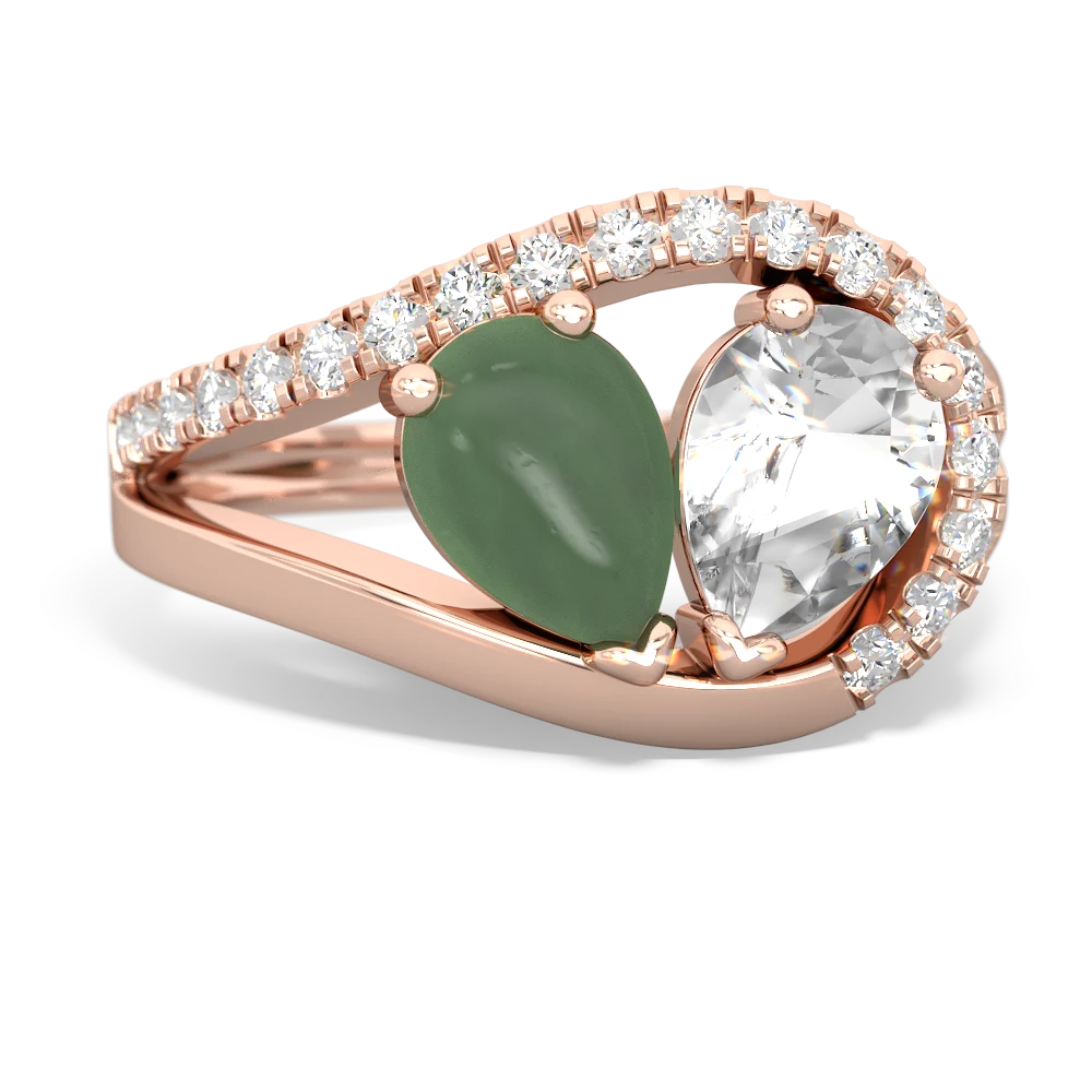 Jade Nestled Heart Keepsake 14K Rose Gold ring R5650